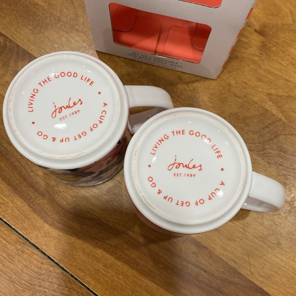 NWT. Portico Designs, “Joules”, set of 2, stackable, 10oz., bone china mugs. - Picture 7 of 13